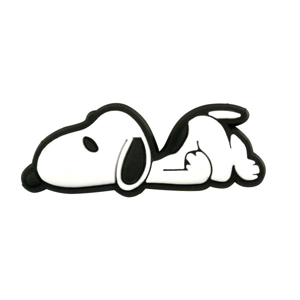 White Dog Sleeping Shoe Charm